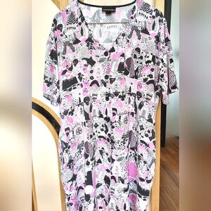 Nooworks button-up V-neck shirt dress. Andie style and in Howell print. Large.
